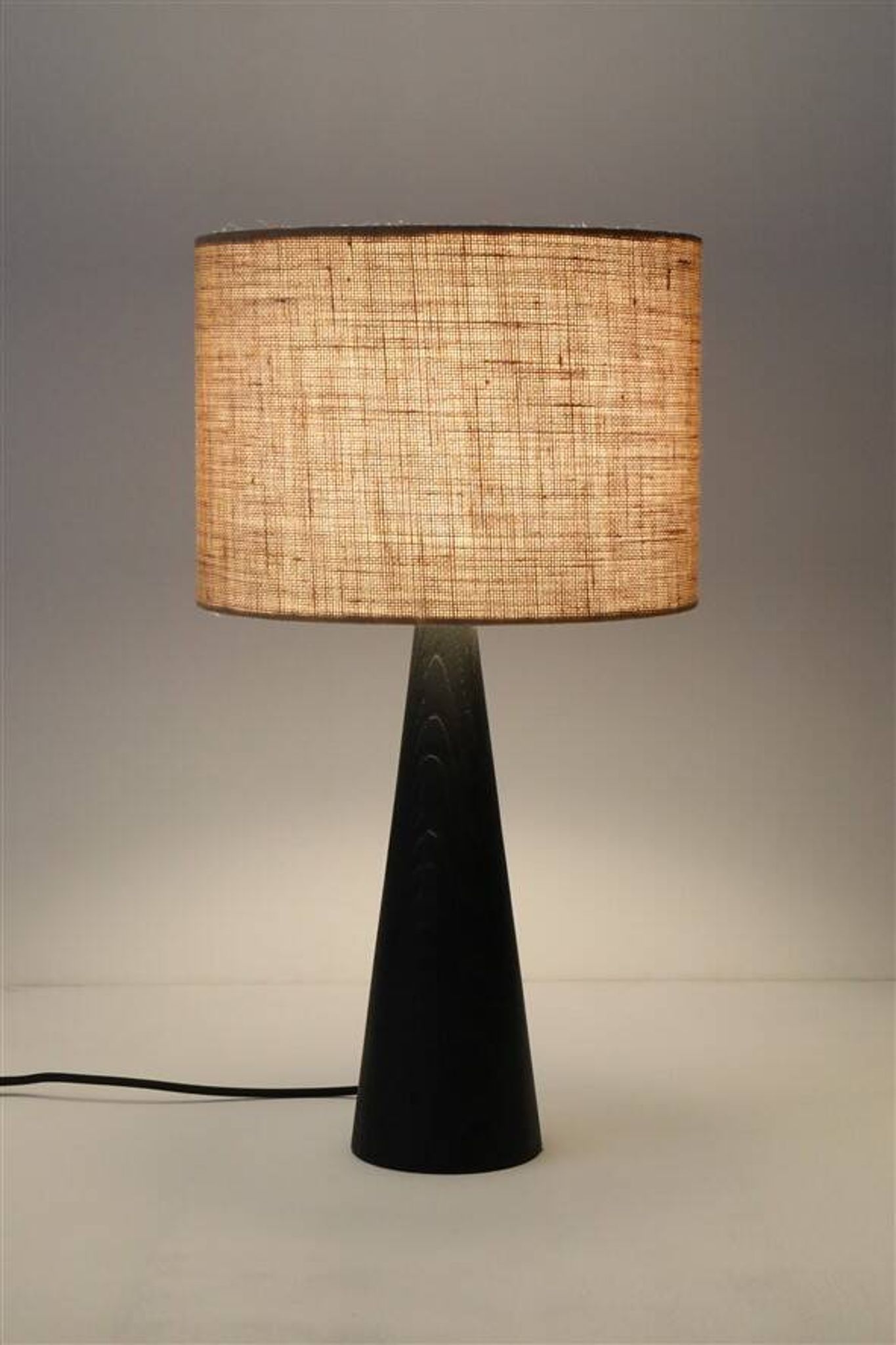 Rare black Theodor Skjøde Knudsen table lamp / Skjern / Mid-century Danish modern design / 1960s / 1970s