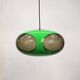 Massive Belgium Space Age UFO Lamp, Green Mid-Century Modern Lighting