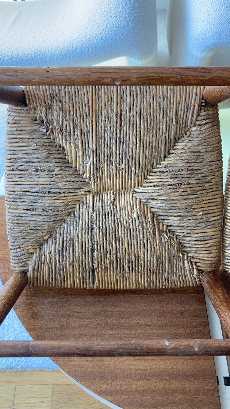 Pair chair child straw design 1950/1960