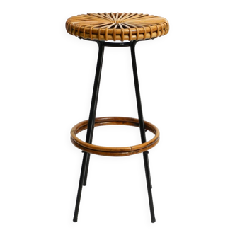 1960s bamboo bar stool by dirk van sliedregt for rohé noordwolde netherland