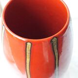 Red ceramic vase