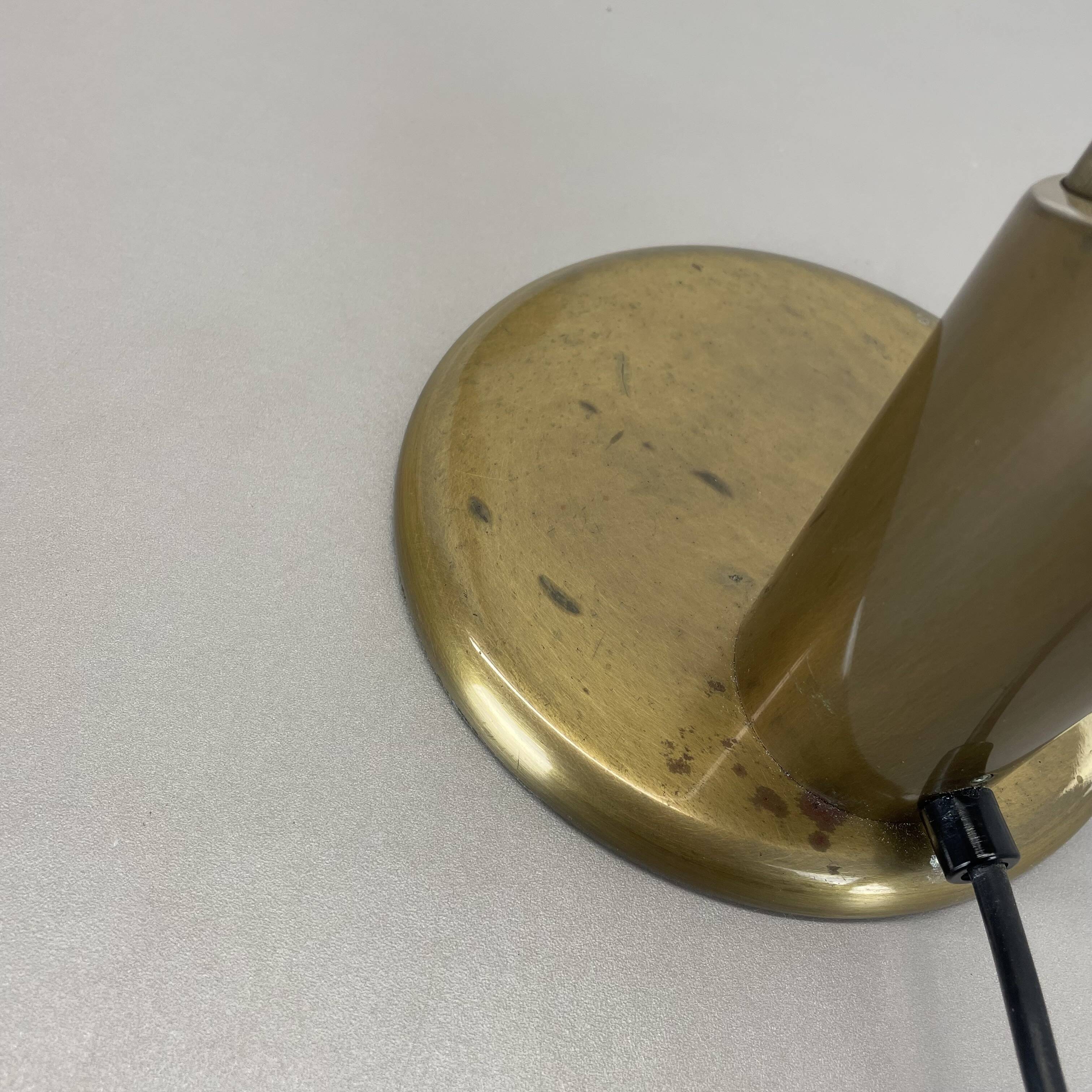 Large Modernist 60cm Table Lamp in Brass and Metal by Florian Schulz, Germany, 1970s