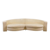 BRETZ Eves Island Creme, 4-Seater Sofa in Leather