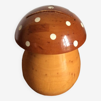 Mushroom wooden piggy bank