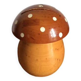 Mushroom wooden piggy bank