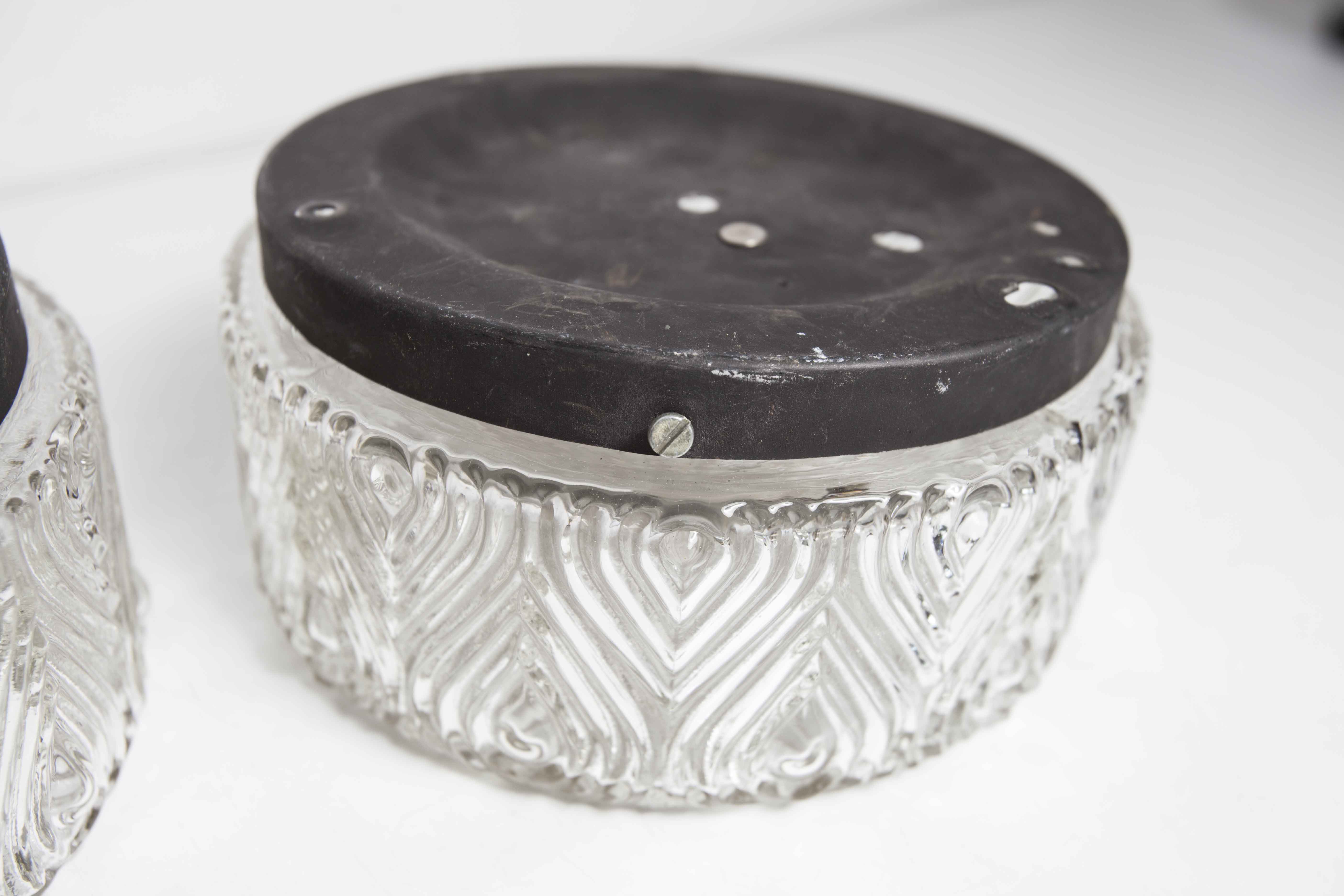 Set of 3 glass ceiling lamps 60