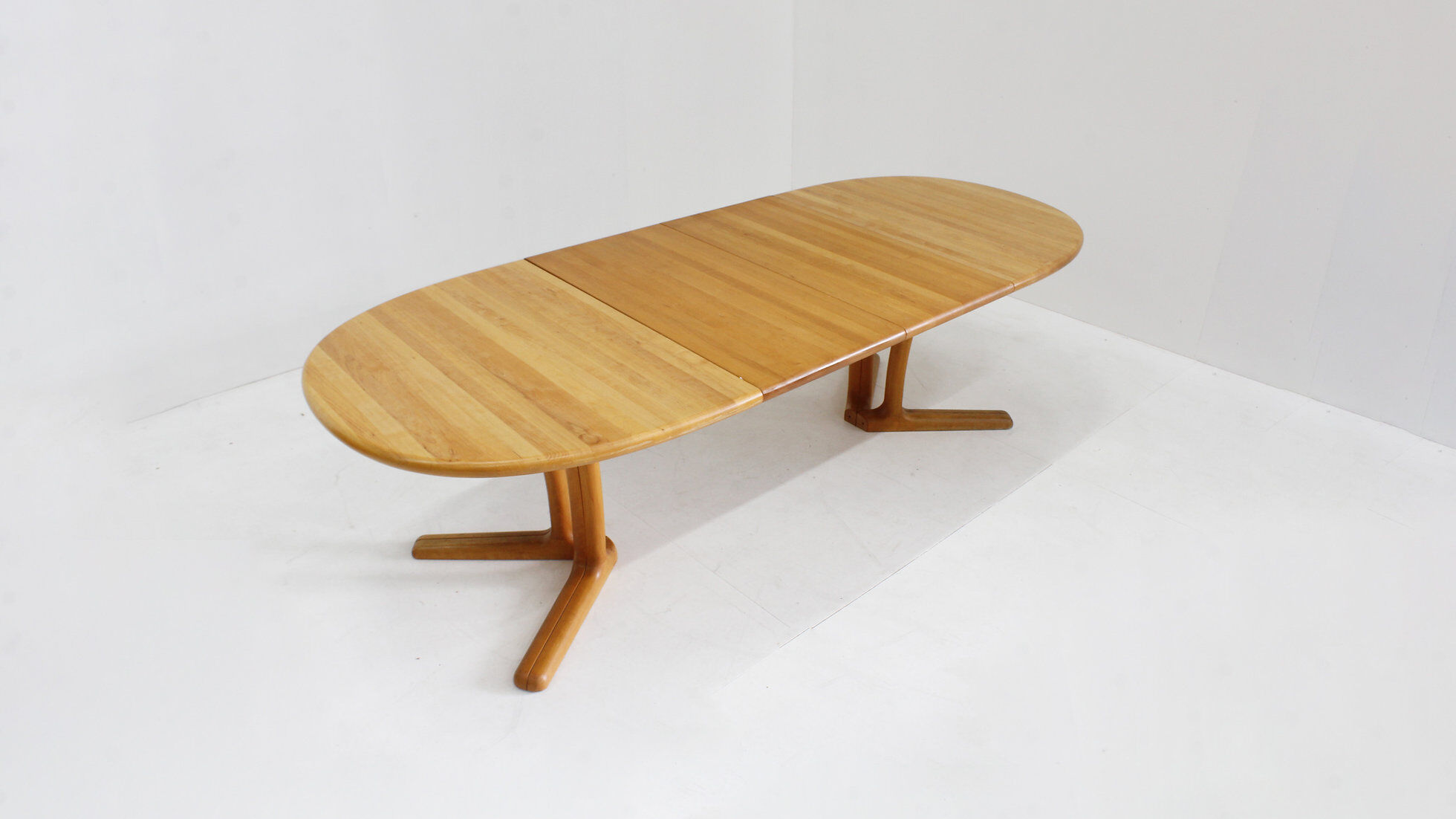 Vintage Dyrlund Danish oval extendable dining table 1960s