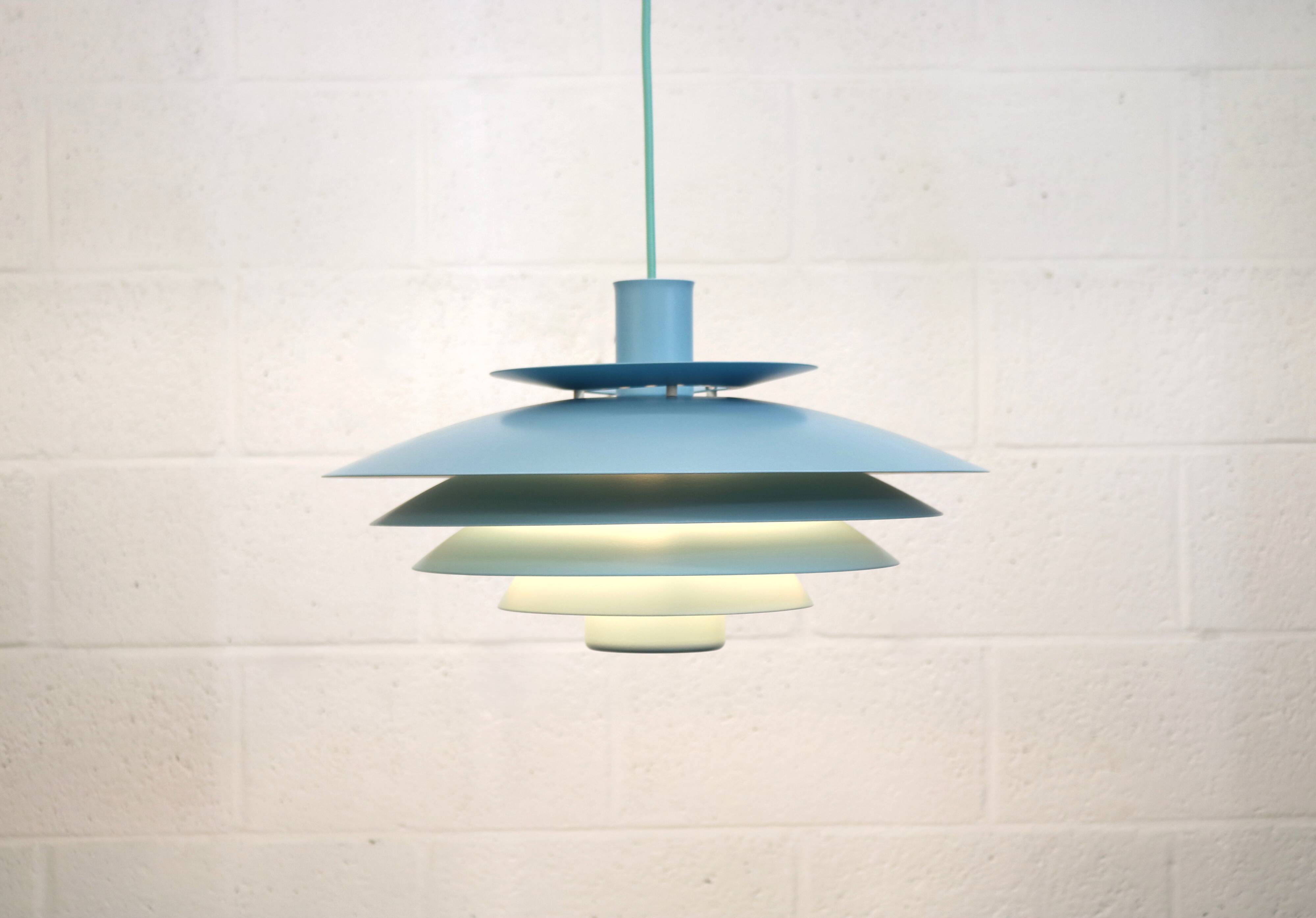 Unique blue colored Nordic Pendant Lamp by Form Light model 52610, Denmark