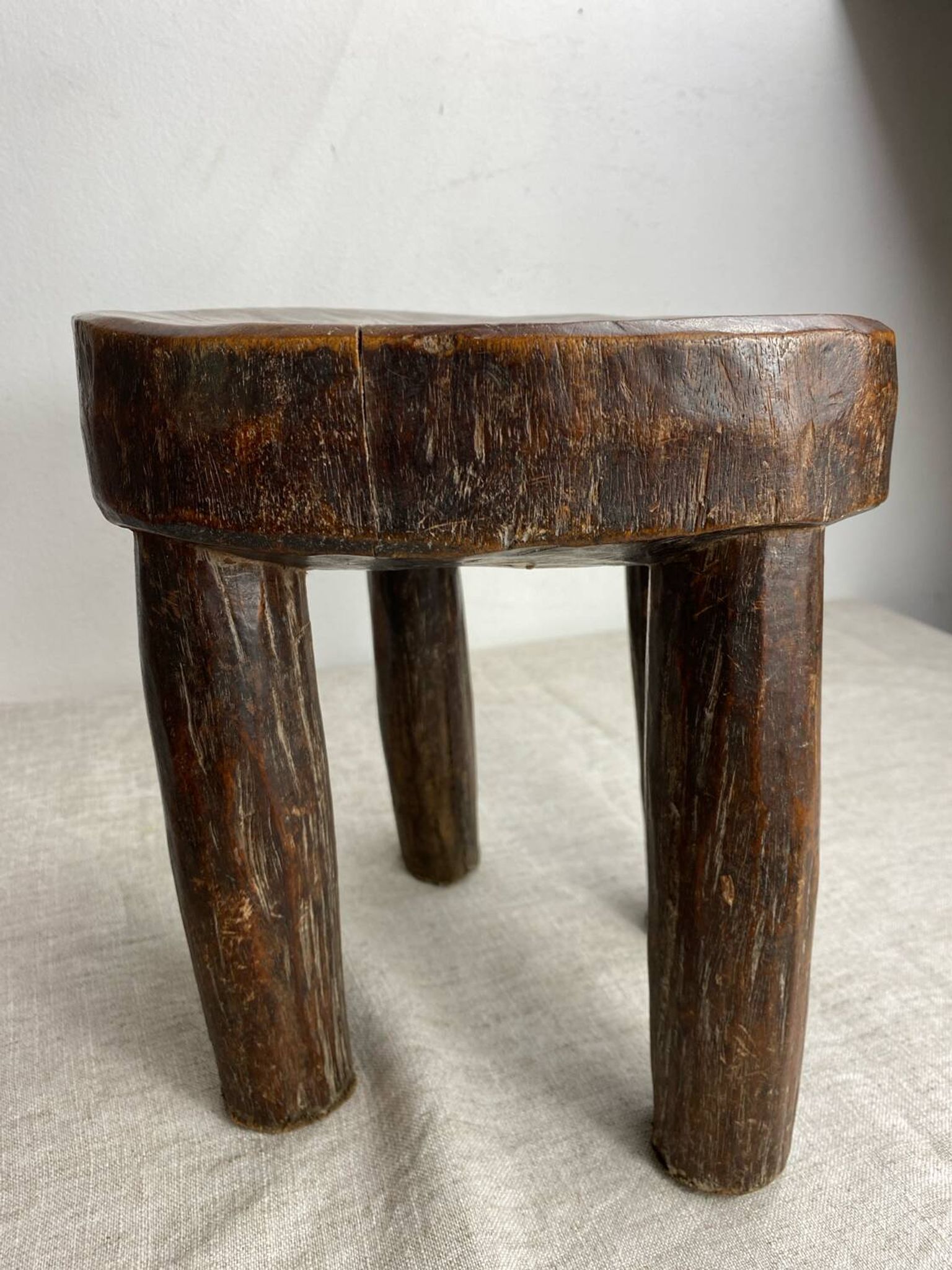 Lobi stool, made of solid wood, unique piece