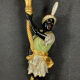 Early XXth era polychrome wooden torch has figuration of a Moor in traditional costume from the 18th