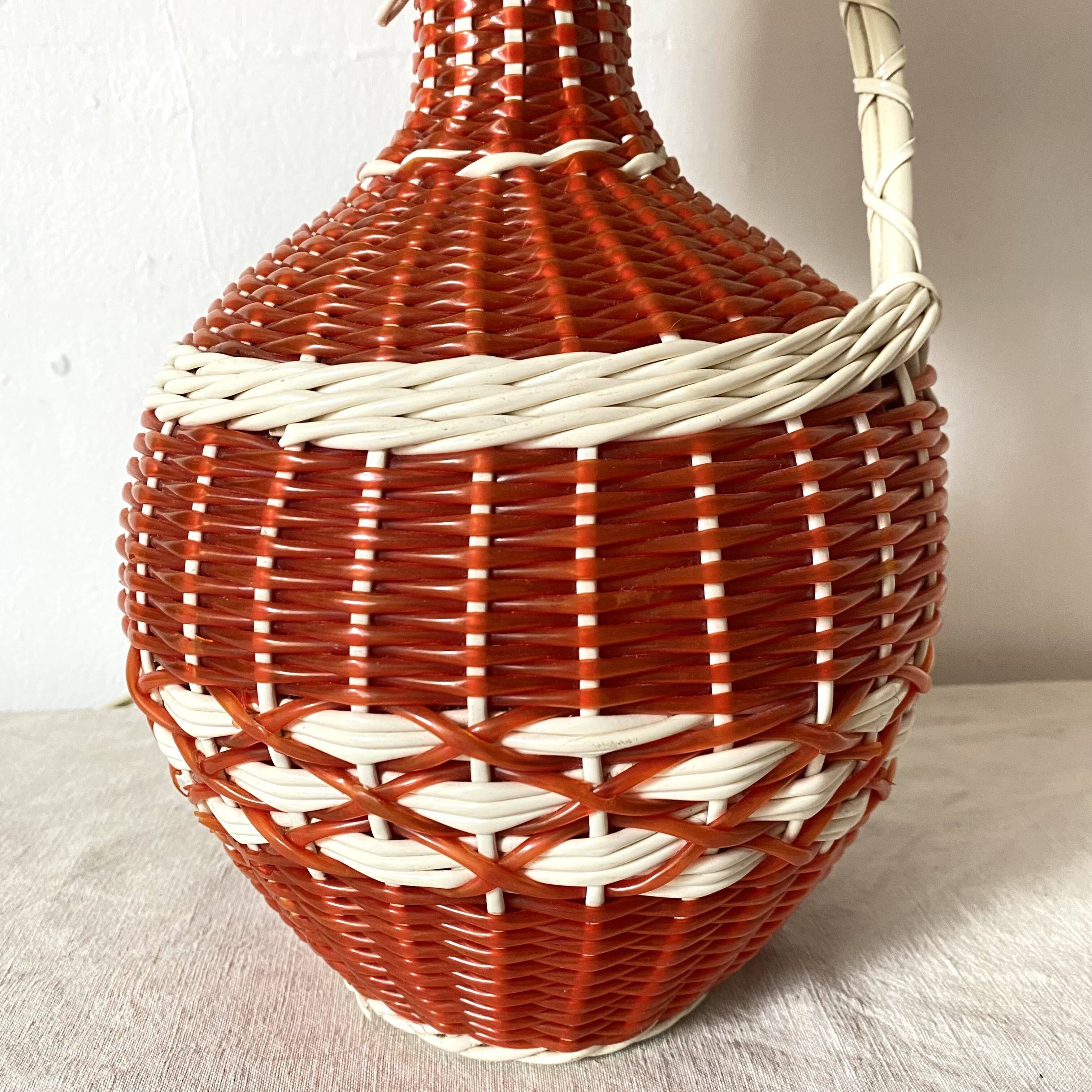 Vintage scoubidou bottle lamp, 1960s