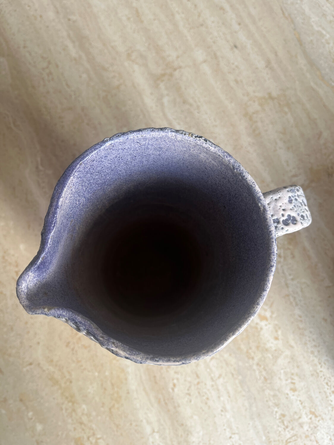 Speckled ceramic jug fat lava