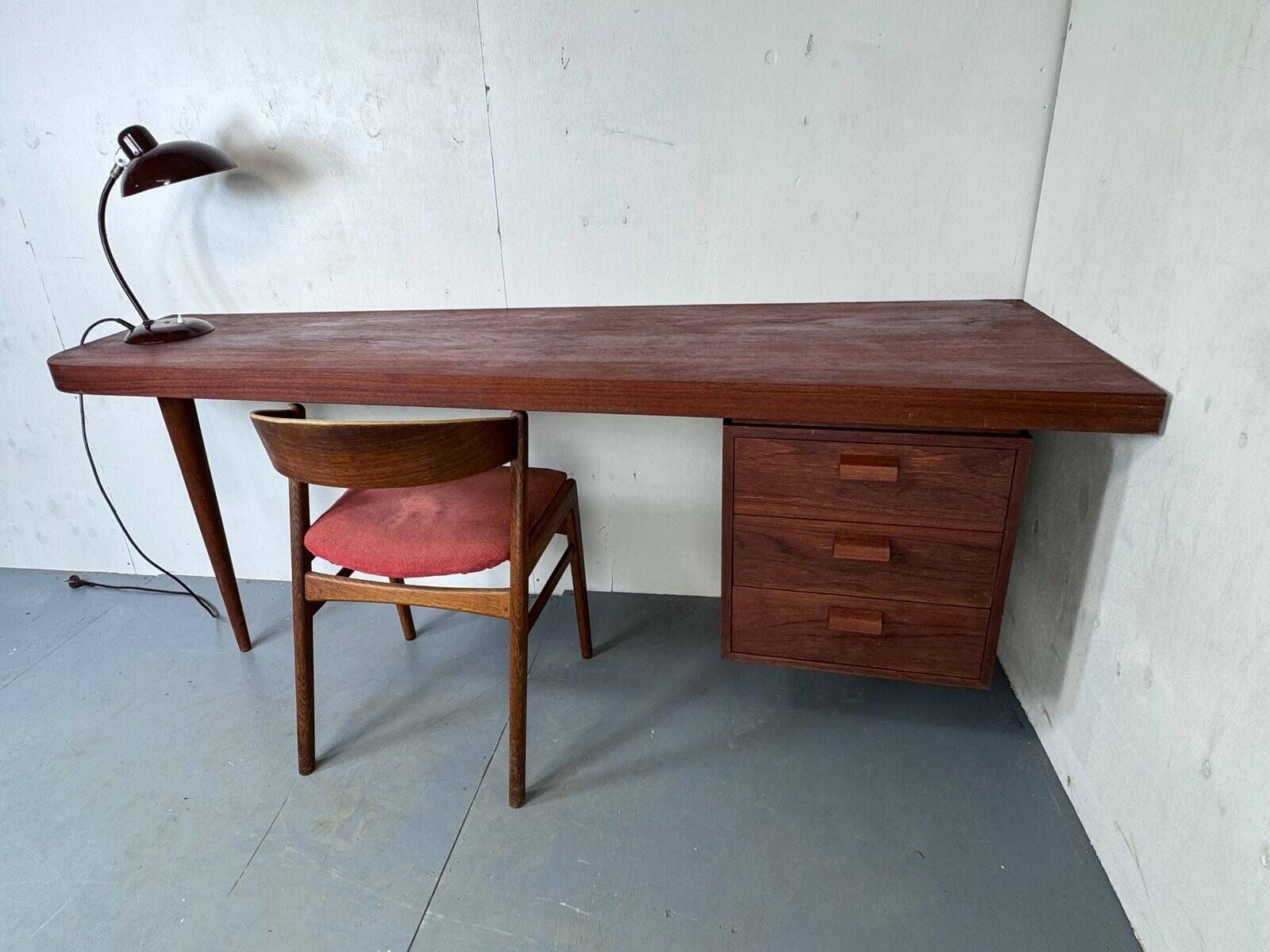 Danish modernist desk in teak, 1950s