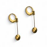 Pair of Scandinavian brass wall candlesticks by Arthur Pe, Kolbäck, Sweden