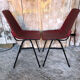 Pair of grosfillex chairs ref 2005 black metal and vintage burgundy shell -