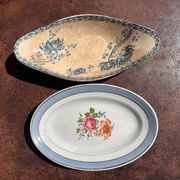 Pair of delightful antique faience – Sarreguemines "Royat" and Lunéville