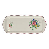 Plat à cake KG Lunéville, modèle "Réverbère", motif rose