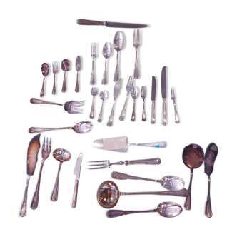 FURNITURE, SILVERWOOD WITH 174 PIECE SERVER, GOLDSMITH BOULENGER