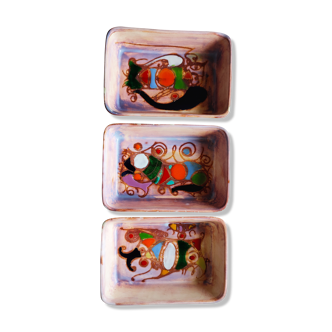 Polychrome presentation dishes of Marie Christine TREINEN (XXth) Vallauris