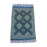Blue carpet Kilim handmade 58x85cm