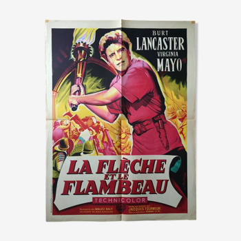 Affiche cinéma "La Flèche et le Flambeau" Burt Lancaster 60x80cm 1950