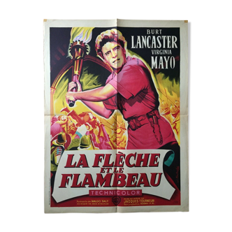 Affiche cinéma "La Flèche et le Flambeau" Burt Lancaster 60x80cm 1950