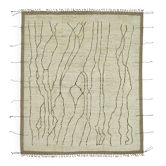 Handmade Turkish One of a Kind 257 cm x 298 cm Beige Wool Carpet
