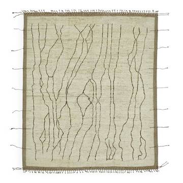 Tapis turc unique fait main en laine beige, 257 cm x 298 cm