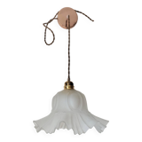 Pendant light with old glass tulip