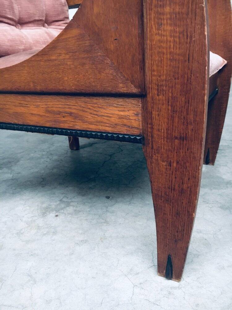 Dutch Art Deco Modernist Reclining Grand Armchair, Netherlands, 1920s