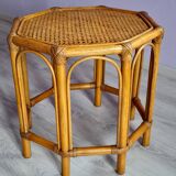 Table basse vintage en rotin