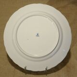 Set de 6 assiettes plates porcelaine Bavaria décor fleurs roses bleu cobalt