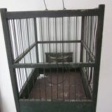 Wooden bird cage with feeder