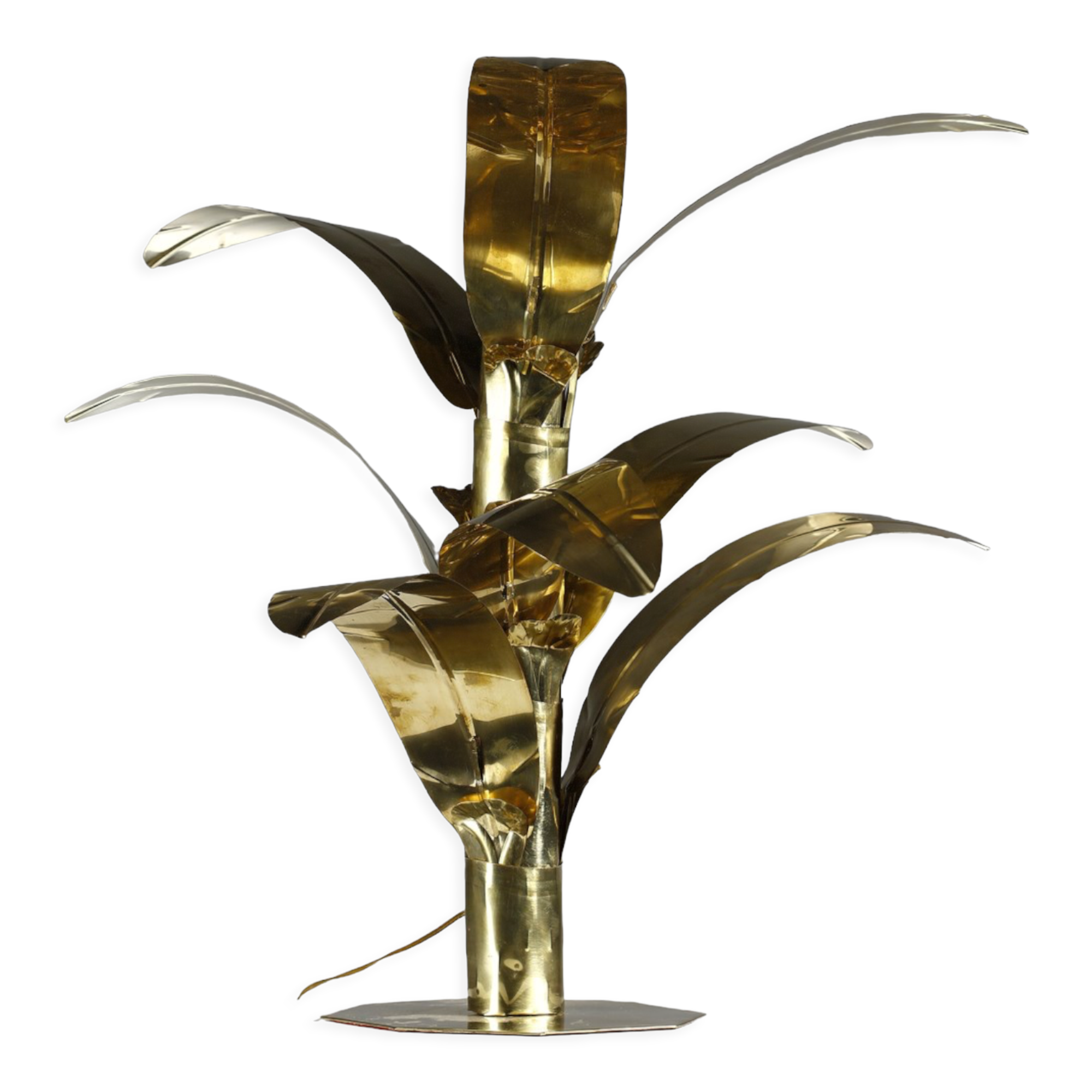 Palm tree brass floor/table lamp, Bottega Gadda Italy, 1960