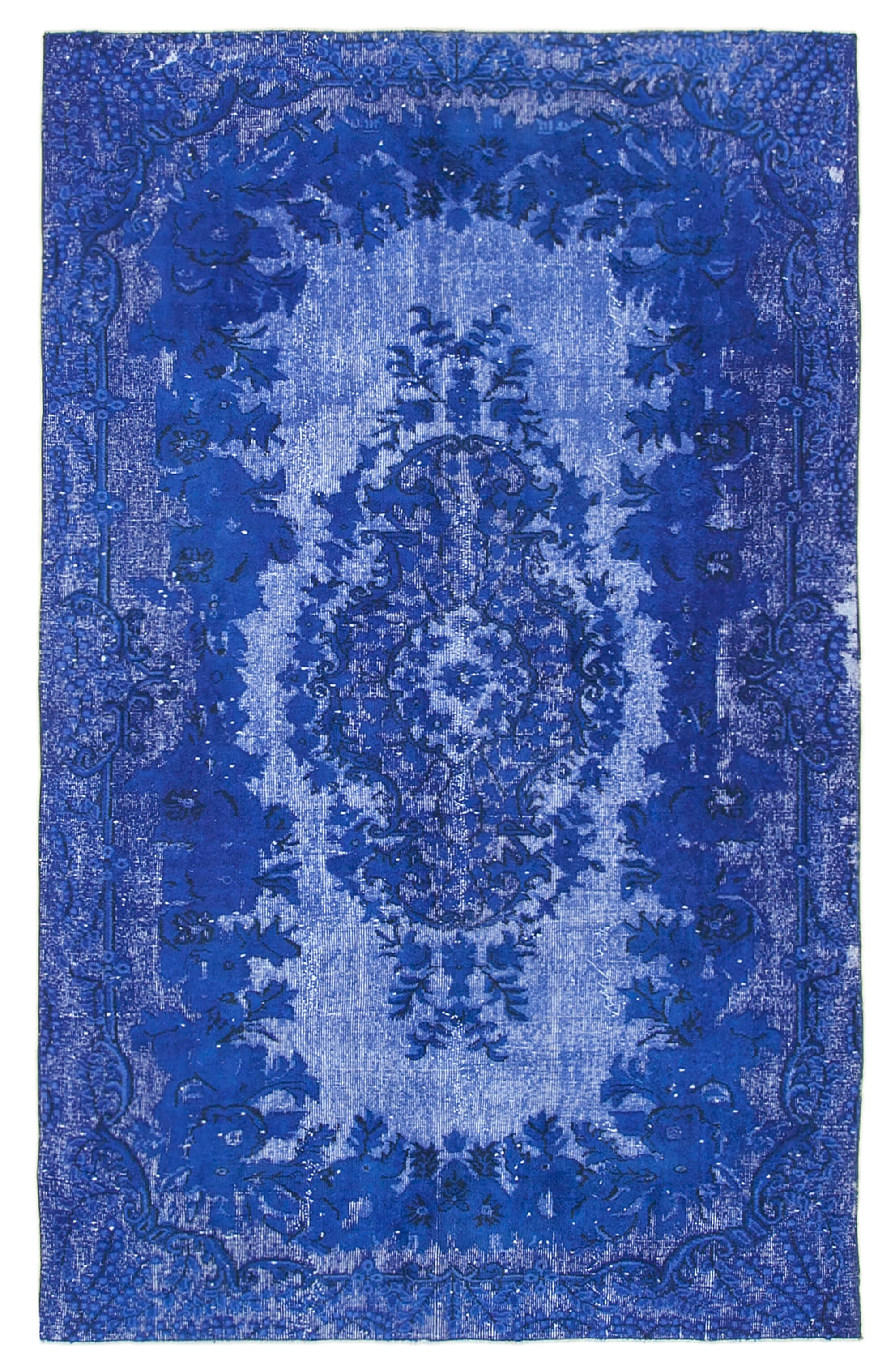 Hand-knotted contemporary oriental 1980s 174 cm x 273 cm blue carpet
