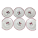 Set of 6 porcelain soup plates, Badonviller, red flower, 1950