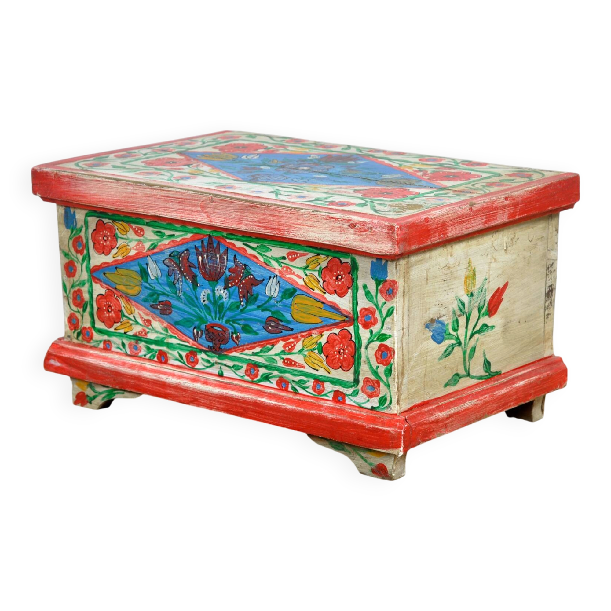 petit coffre d'art populaire, vers 1950