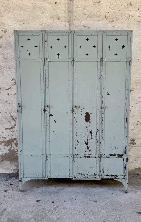 Old metal locker with 4 doors