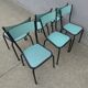 6 chaises en formica vert mint design vintage