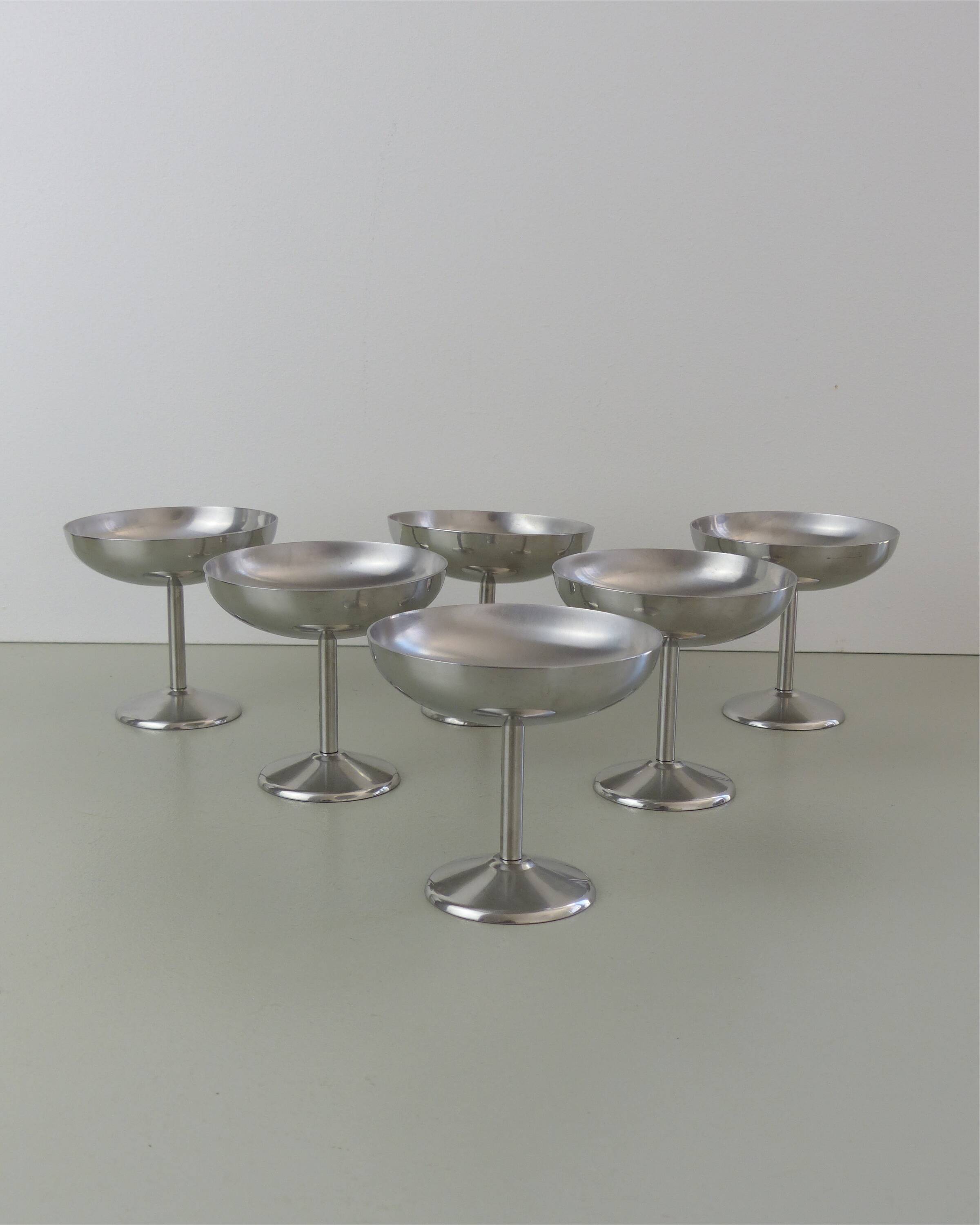 Set of 6 GD stainless steel ice cream cups