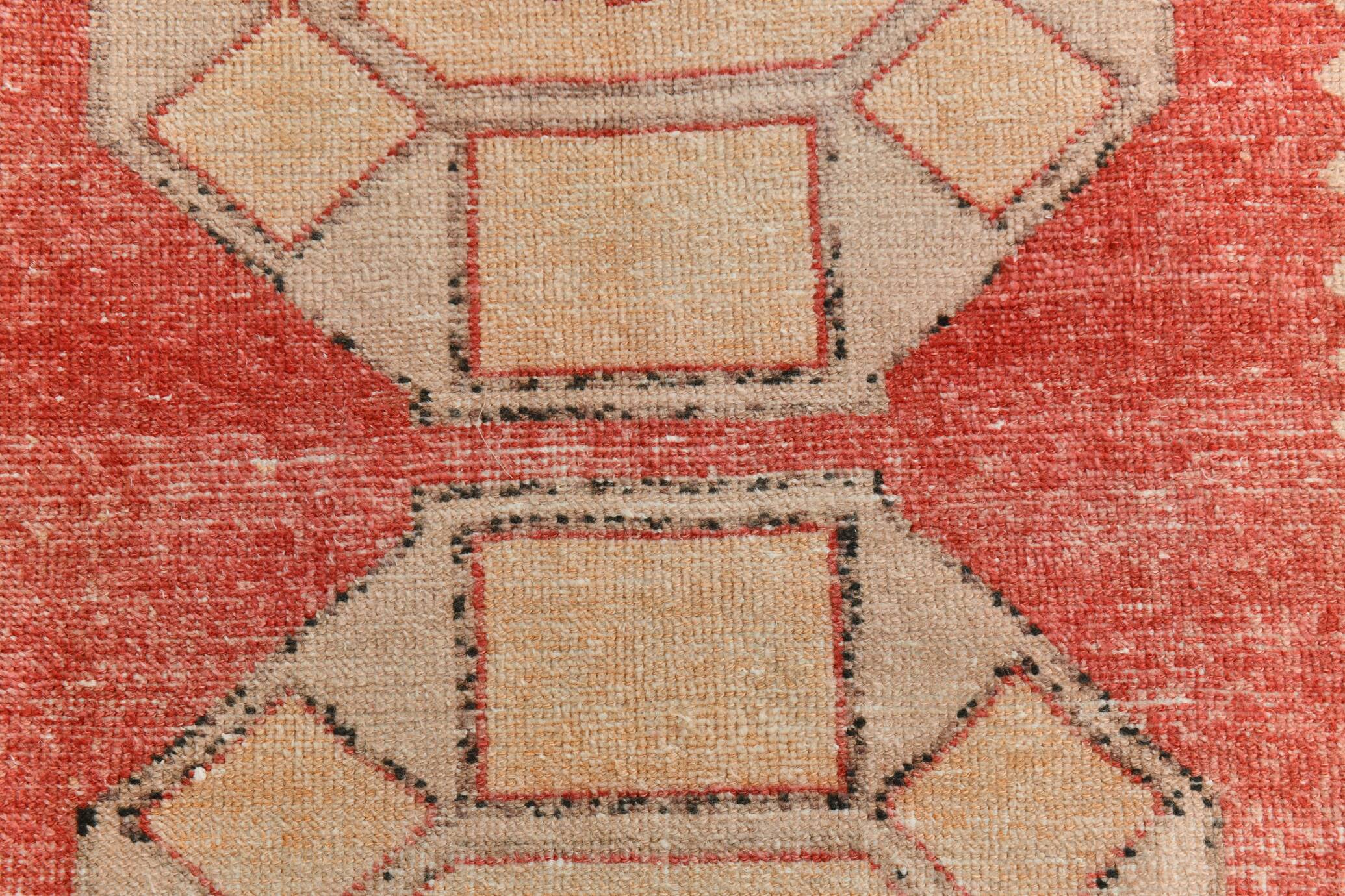 Turkish Classic Oriental Style Red Vintage Runner Rug, 87x379Cm
