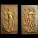 Pair of bronze bas-reliefs on the theme of the 4 seasons, spring and summer