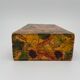 Grave box 1900 pyrogravure with butterfly decoration bunch of grapes