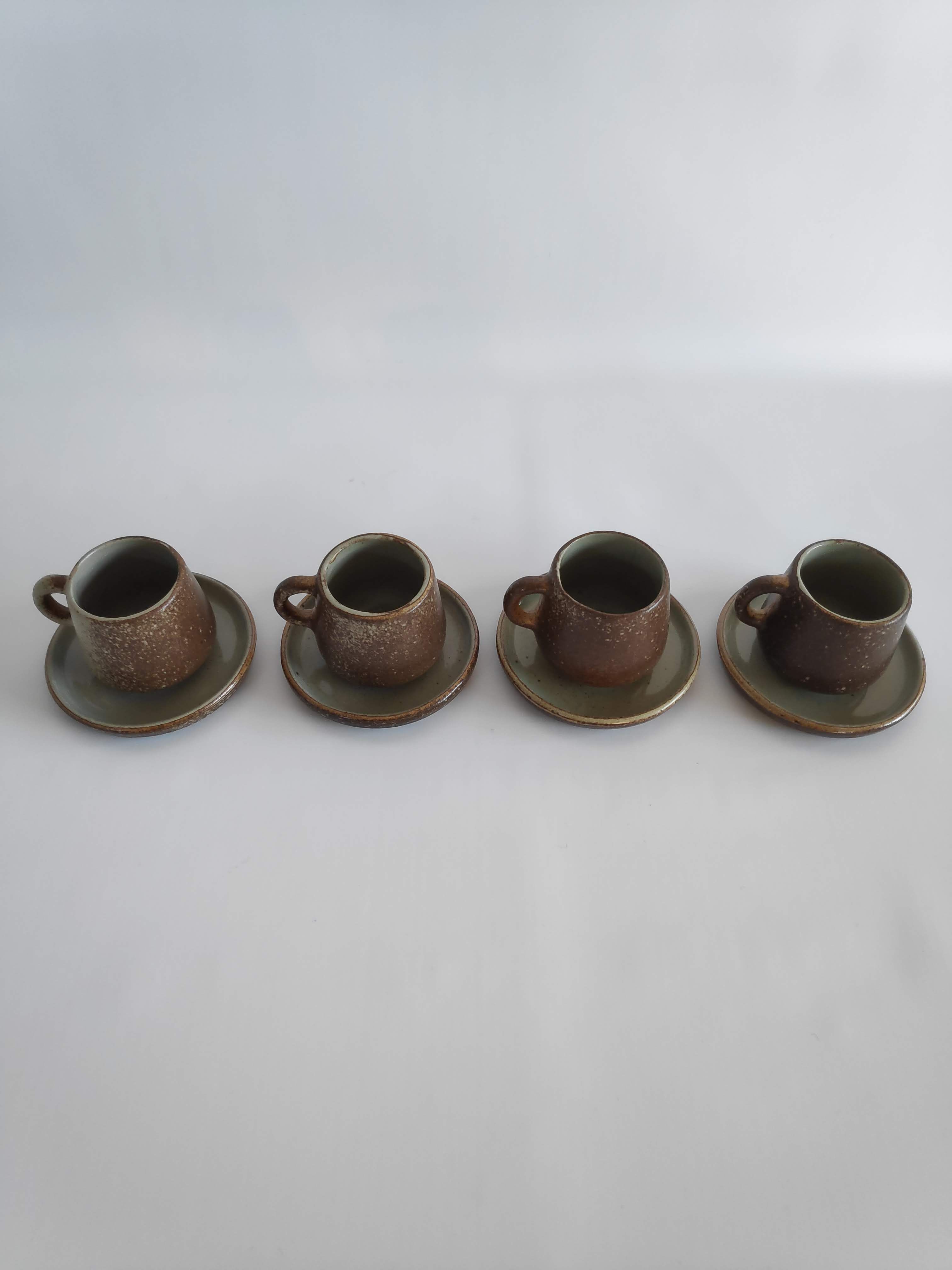 Vintage coffee service in Brown sandstone of the years 60