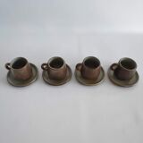 Vintage coffee service in Brown sandstone of the years 60