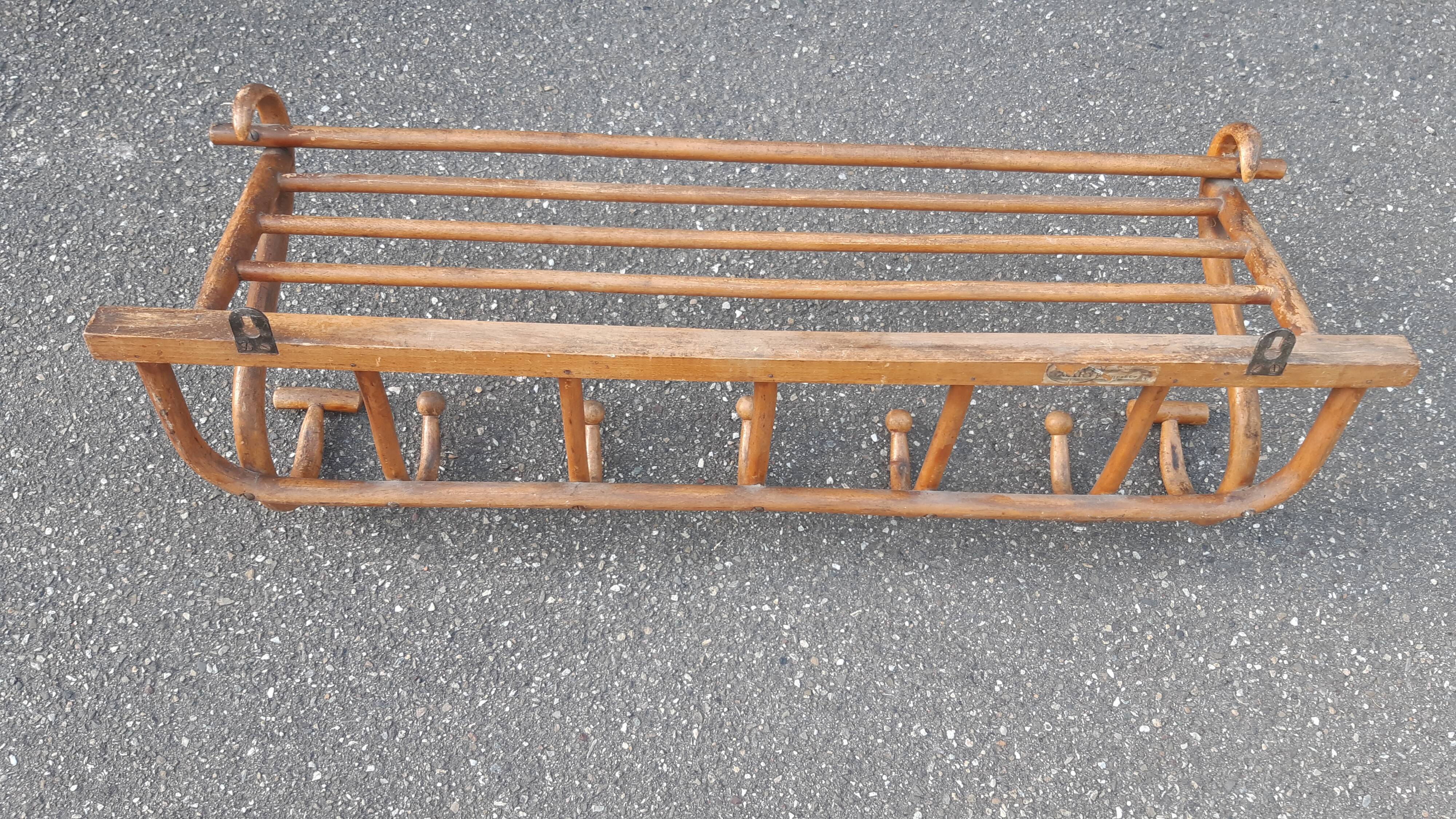 Coat rack bistro curved wood early twentieth century