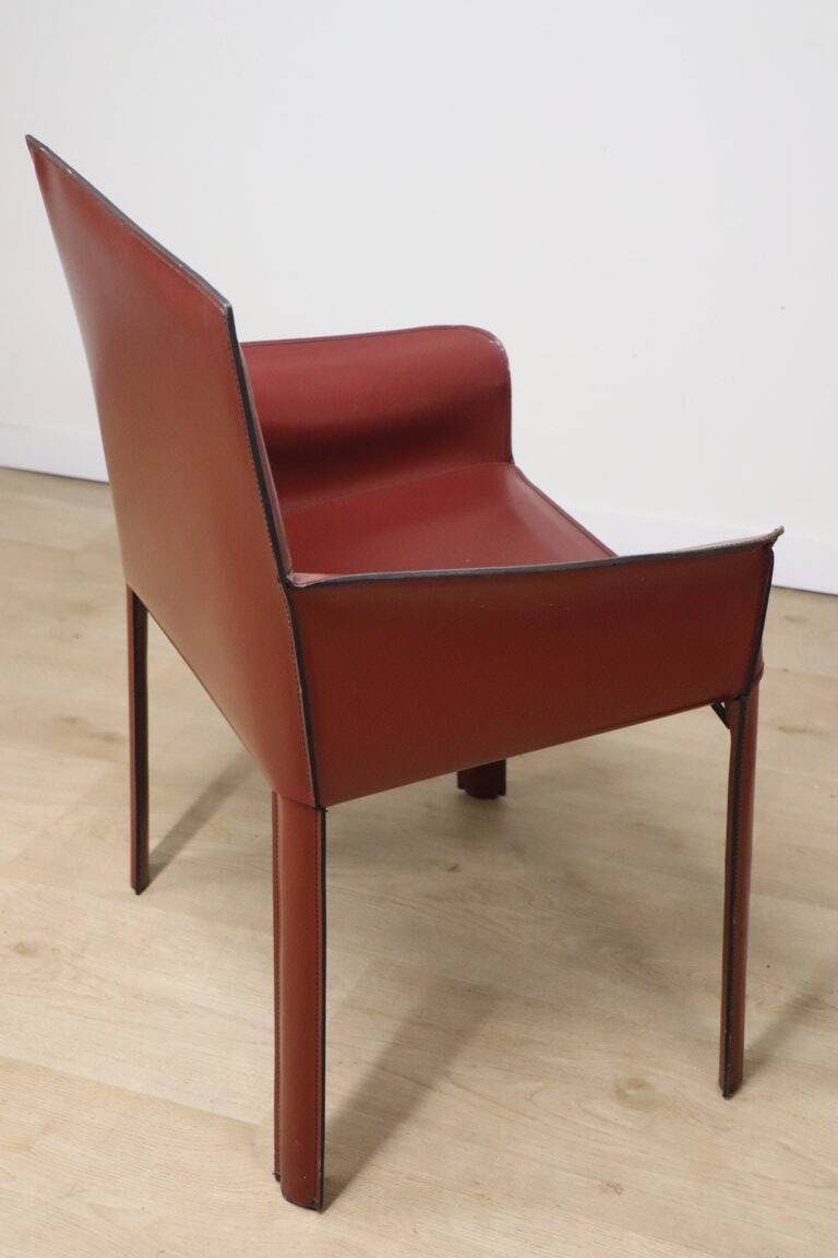 Vintage De Couro leather upholstered armchair, 1980s