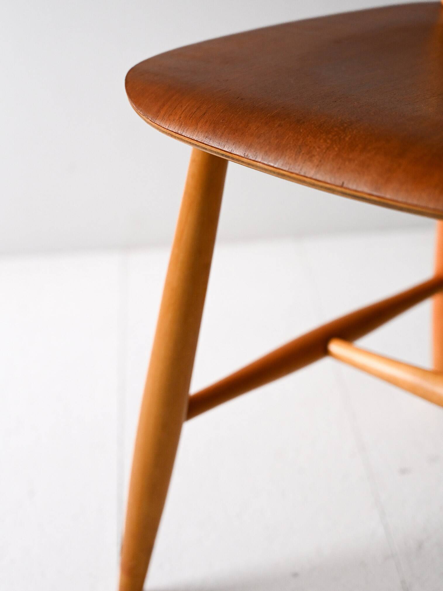 Pair of Scandinavian 1950s/60s beech and teak chairs Pinstol type