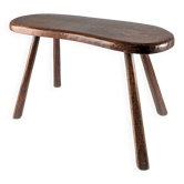 Rustic hand-carved wooden bench with organic shape, 1940s
