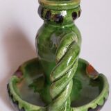 Duo of vintage potter's ceramic candle holders Regional Folk Art